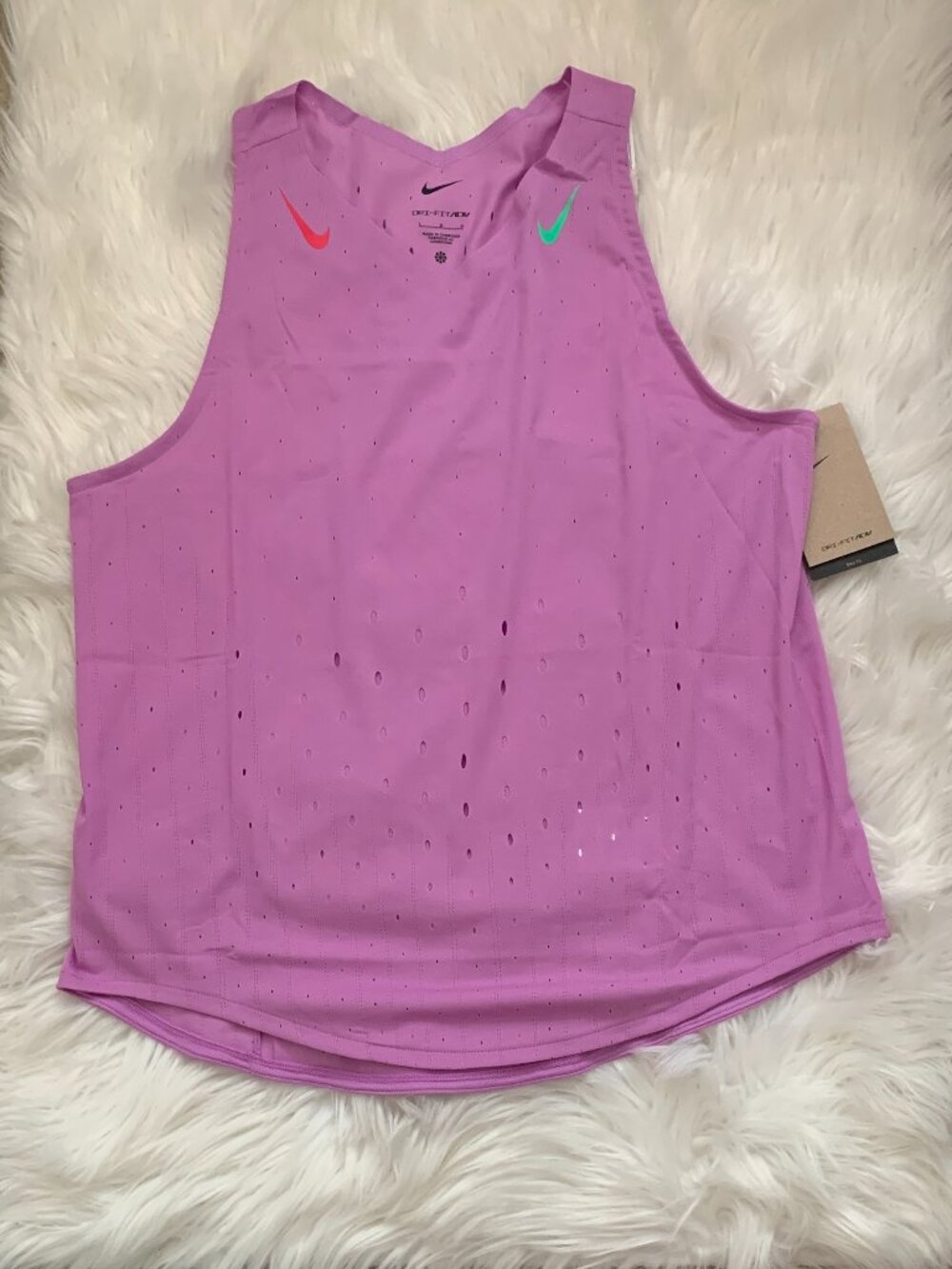NIKE AeroSwift Dri-Fit ADV Running Singlet in Lilac Sz LARGE
